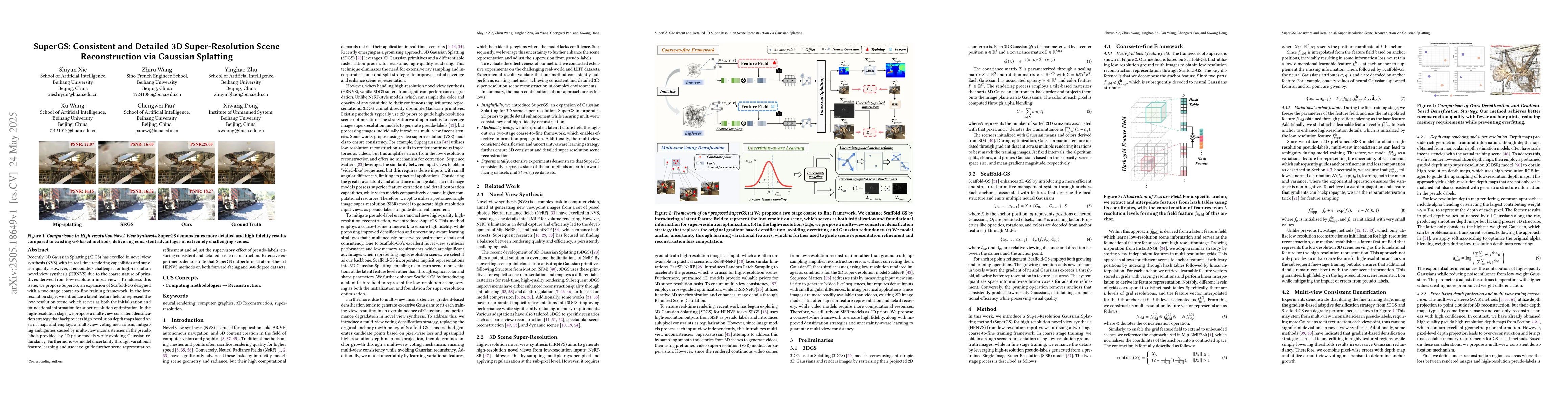 Thumbnail for SuperGS: Consistent and Detailed 3D Super-Resolution Scene
  Reconstruction via Gaussian Splatting