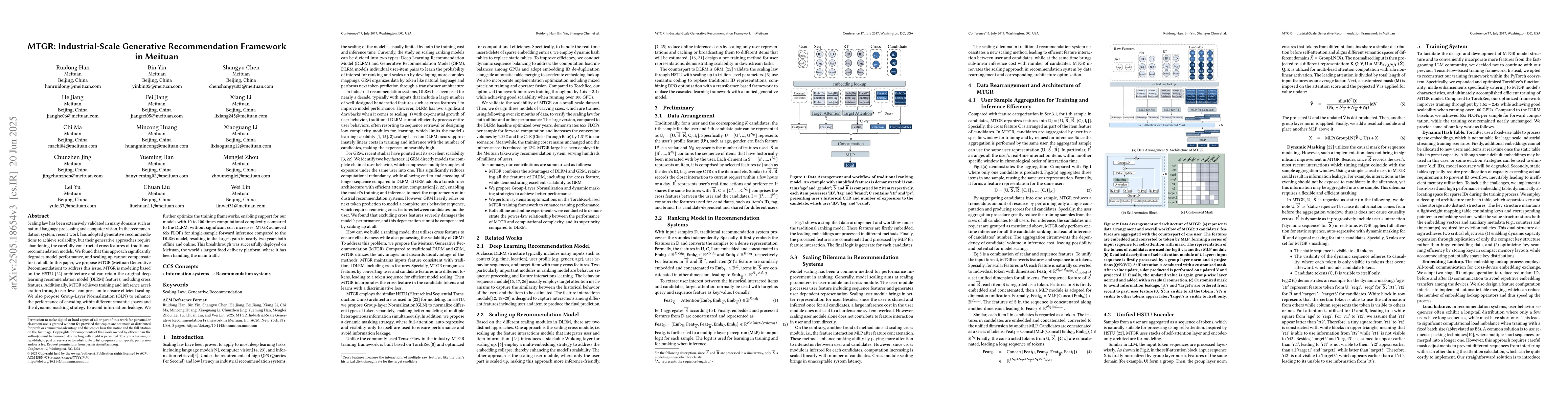Thumbnail for MTGR: Industrial-Scale Generative Recommendation Framework in Meituan