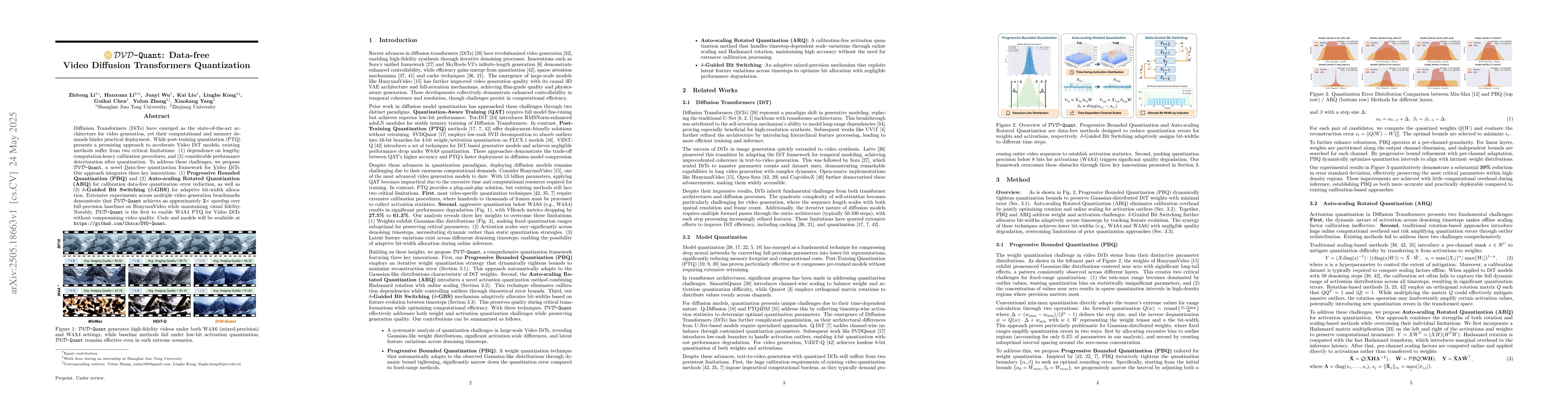 Thumbnail for DVD-Quant: Data-free Video Diffusion Transformers Quantization