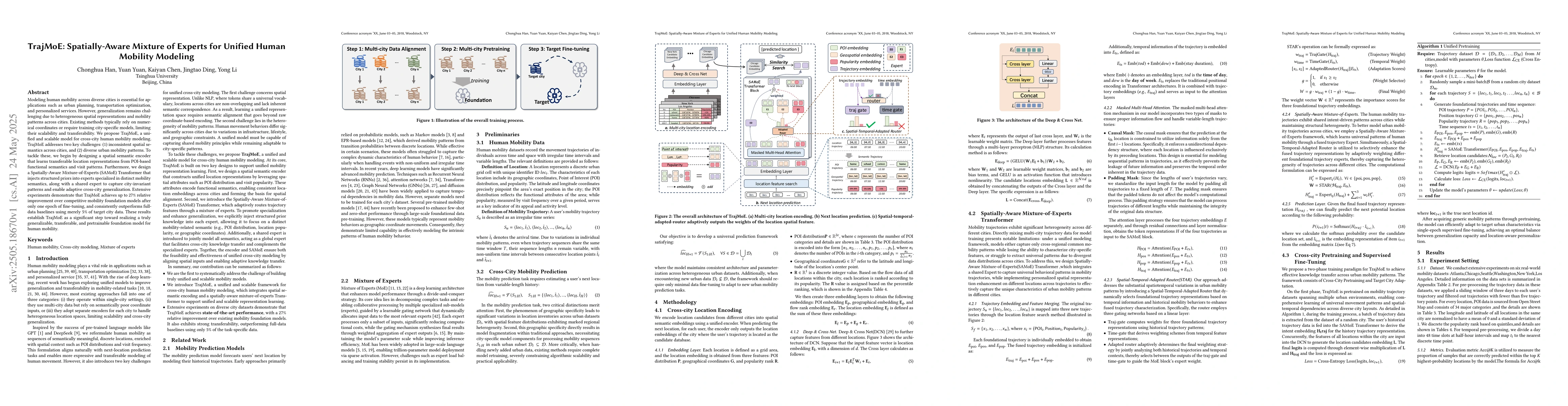 Thumbnail for TrajMoE: Spatially-Aware Mixture of Experts for Unified Human Mobility
  Modeling