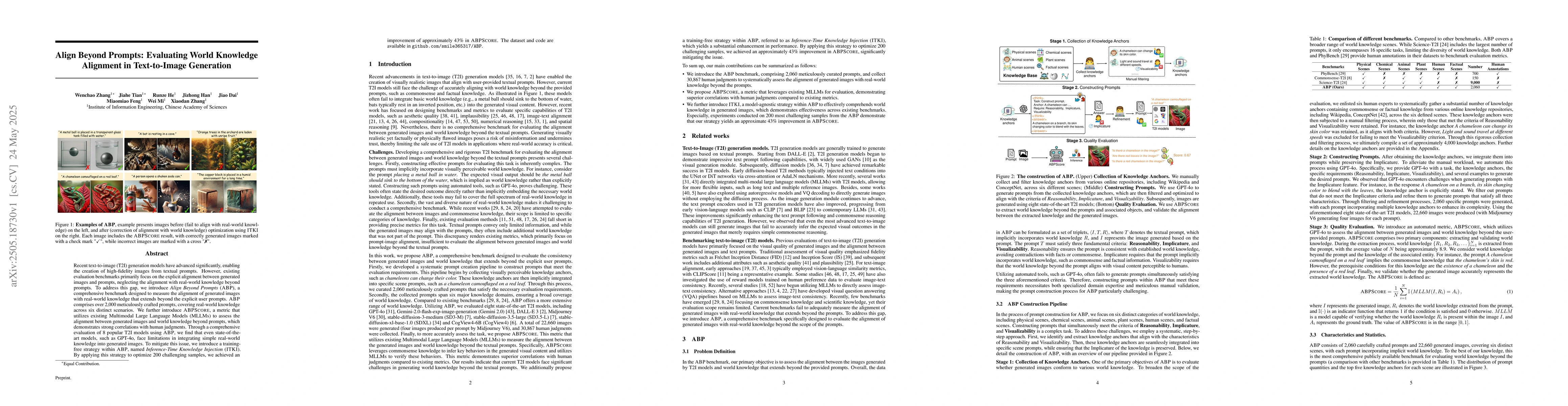Thumbnail for Align Beyond Prompts: Evaluating World Knowledge Alignment in
  Text-to-Image Generation