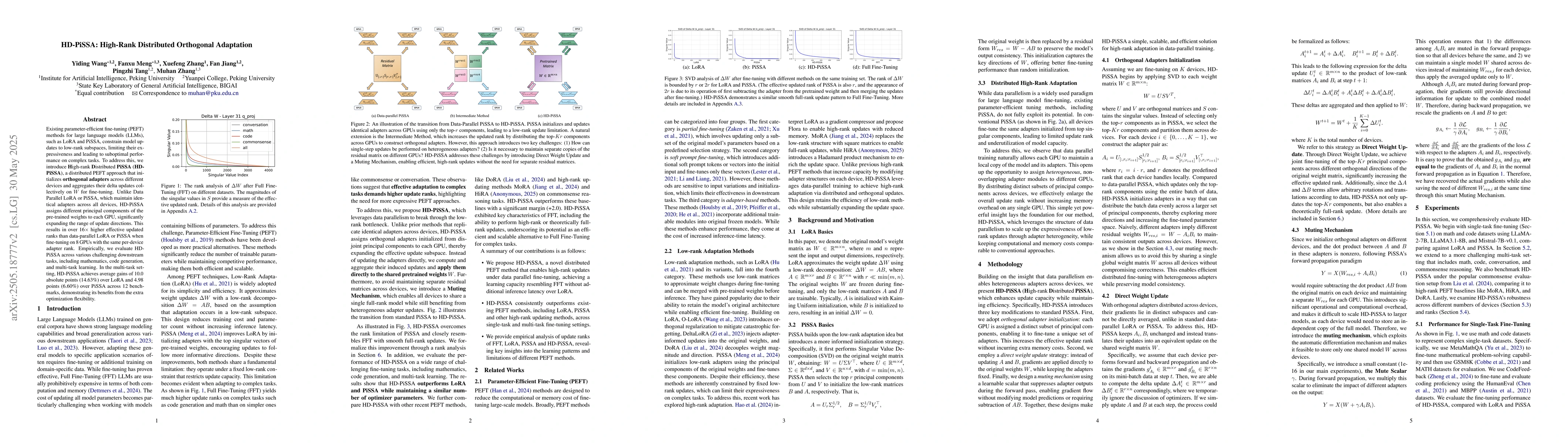 Thumbnail for HD-PiSSA: High-Rank Distributed Orthogonal Adaptation