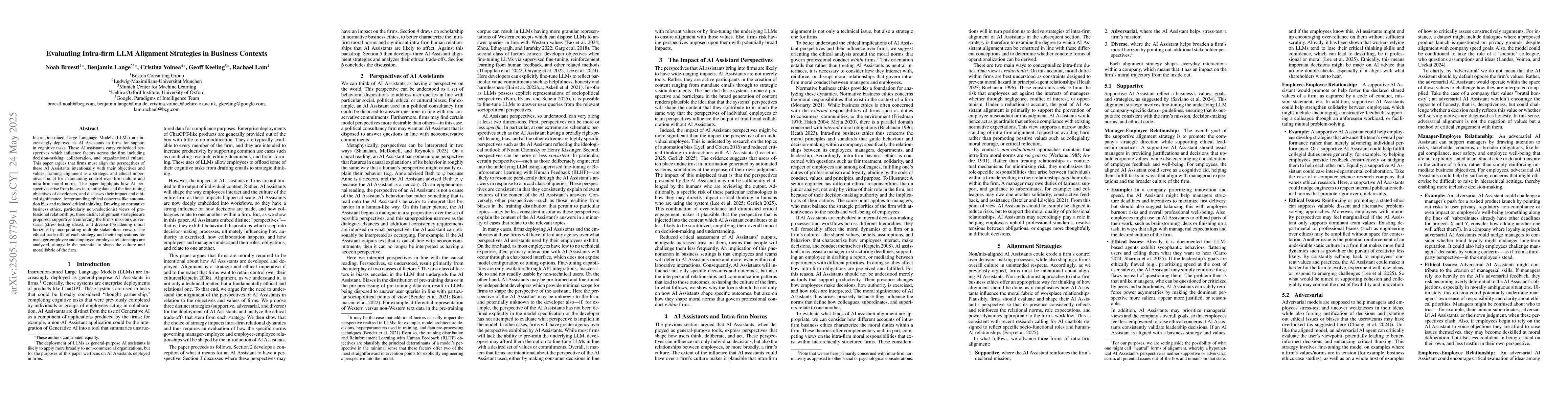 Thumbnail for Evaluating Intra-firm LLM Alignment Strategies in Business Contexts