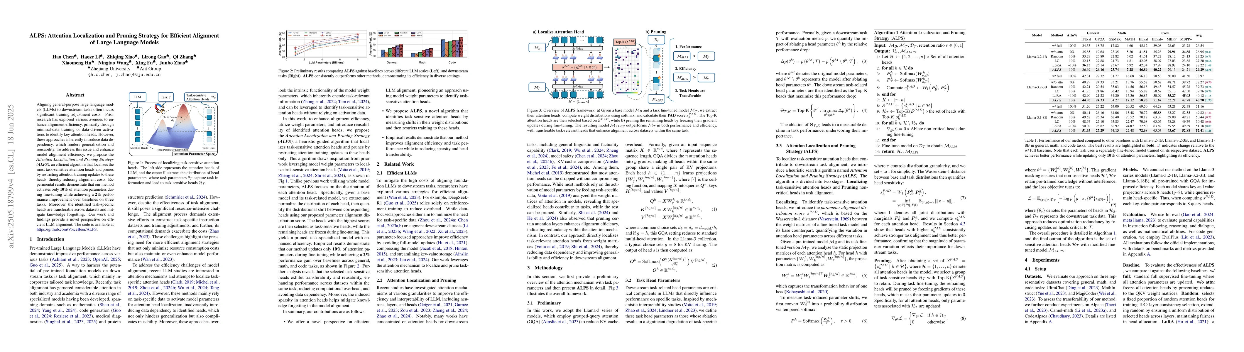 Thumbnail for ALPS: Attention Localization and Pruning Strategy for Efficient
  Alignment of Large Language Models