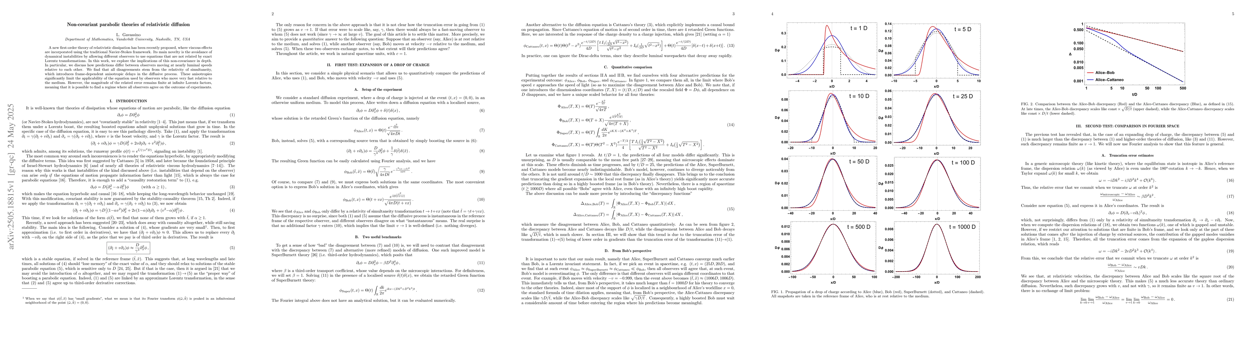 Thumbnail for Non-covariant parabolic theories of relativistic diffusion
