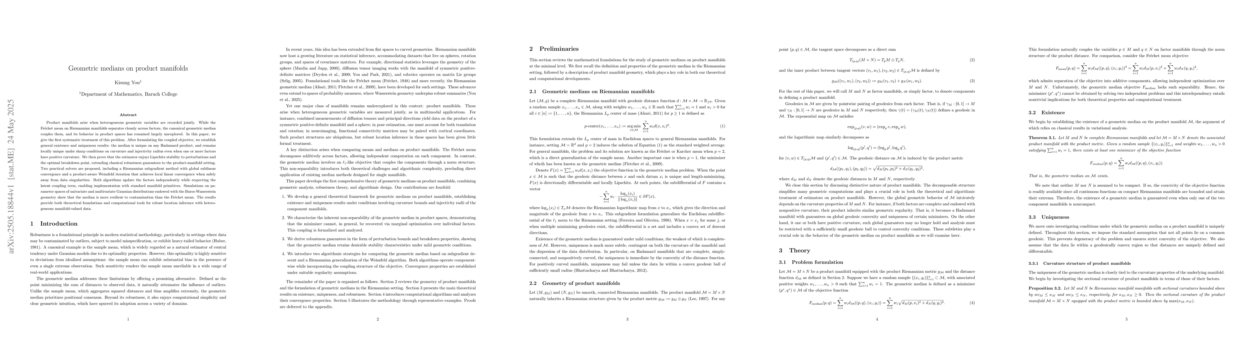 Thumbnail for Geometric medians on product manifolds