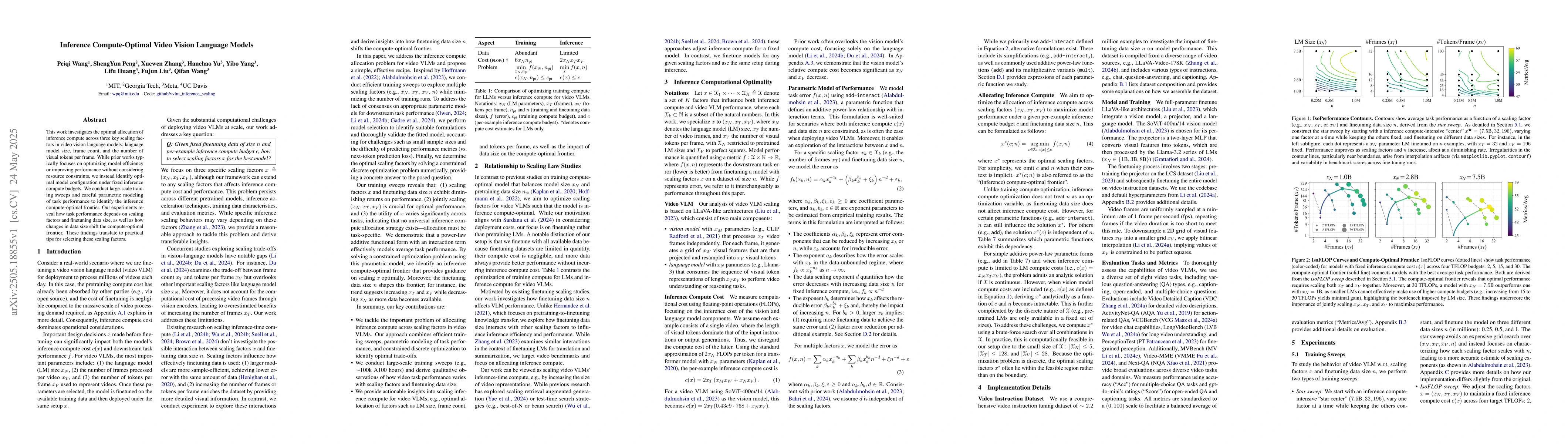 Thumbnail for Inference Compute-Optimal Video Vision Language Models