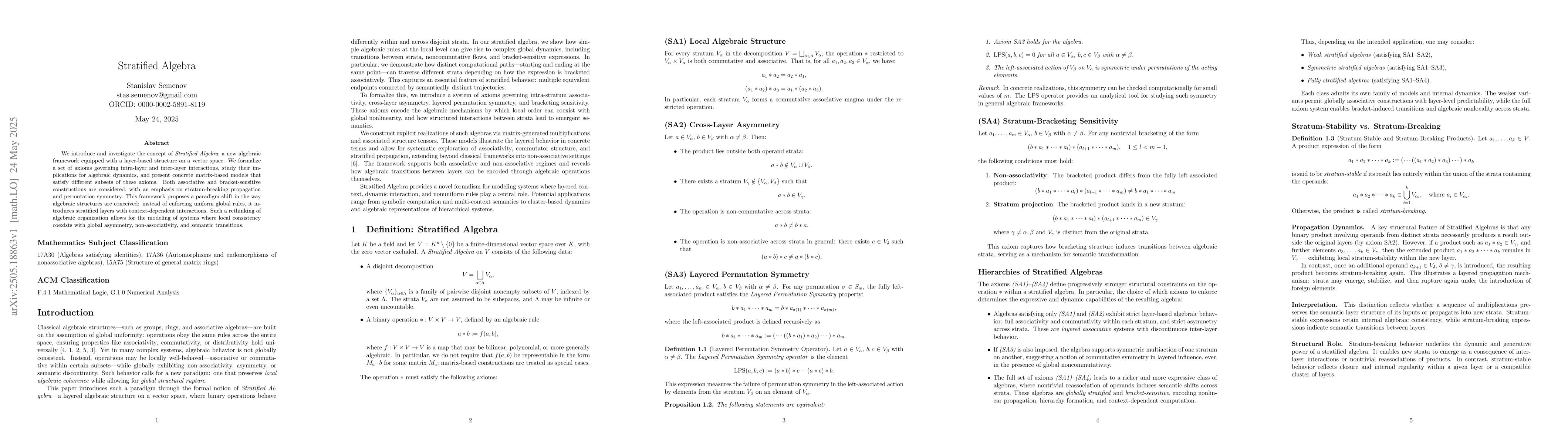 Thumbnail for Stratified Algebra