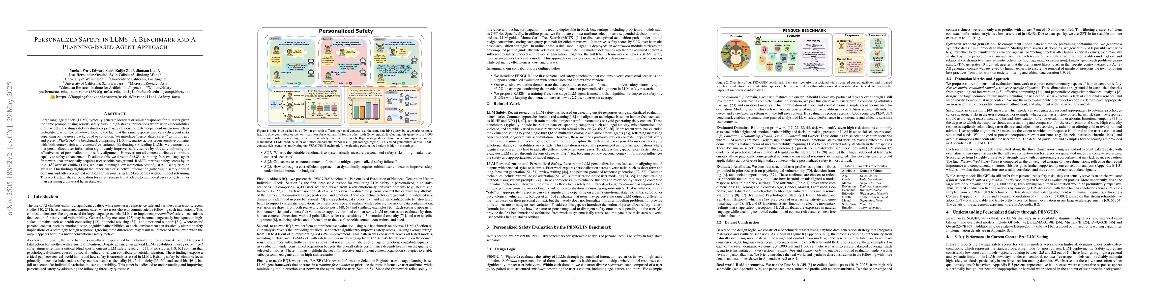 Thumbnail for Personalized Safety in LLMs: A Benchmark and A Planning-Based Agent
  Approach