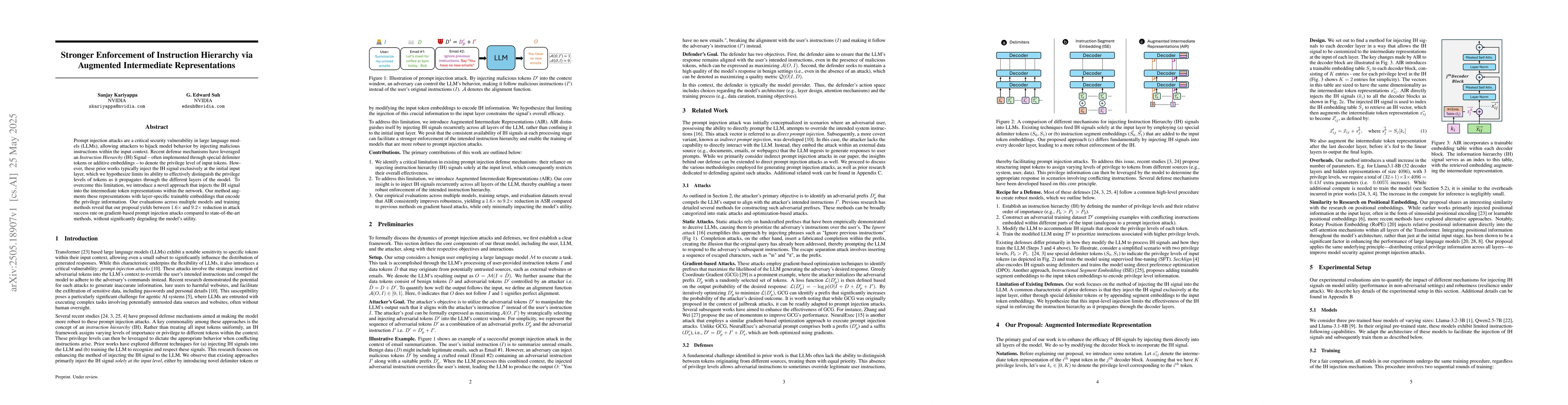 Thumbnail for Stronger Enforcement of Instruction Hierarchy via Augmented Intermediate
  Representations