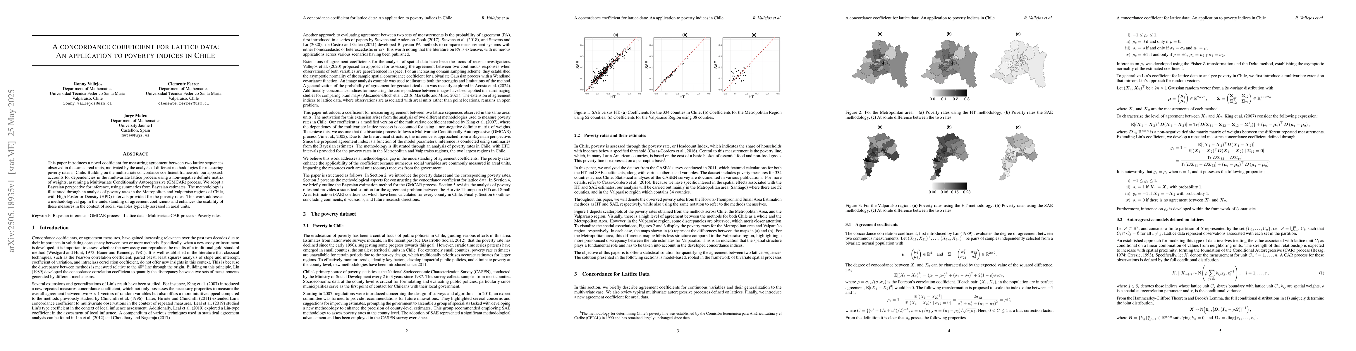 Thumbnail for A concordance coefficient for lattice data: An application to poverty
  indices in Chile