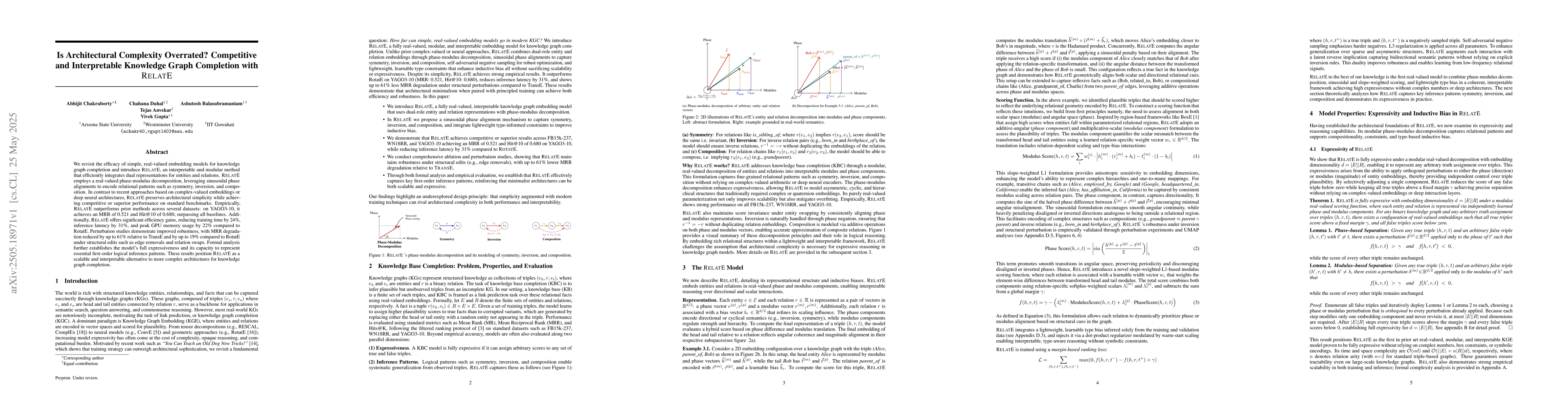 Thumbnail for Is Architectural Complexity Overrated? Competitive and Interpretable
  Knowledge Graph Completion with RelatE