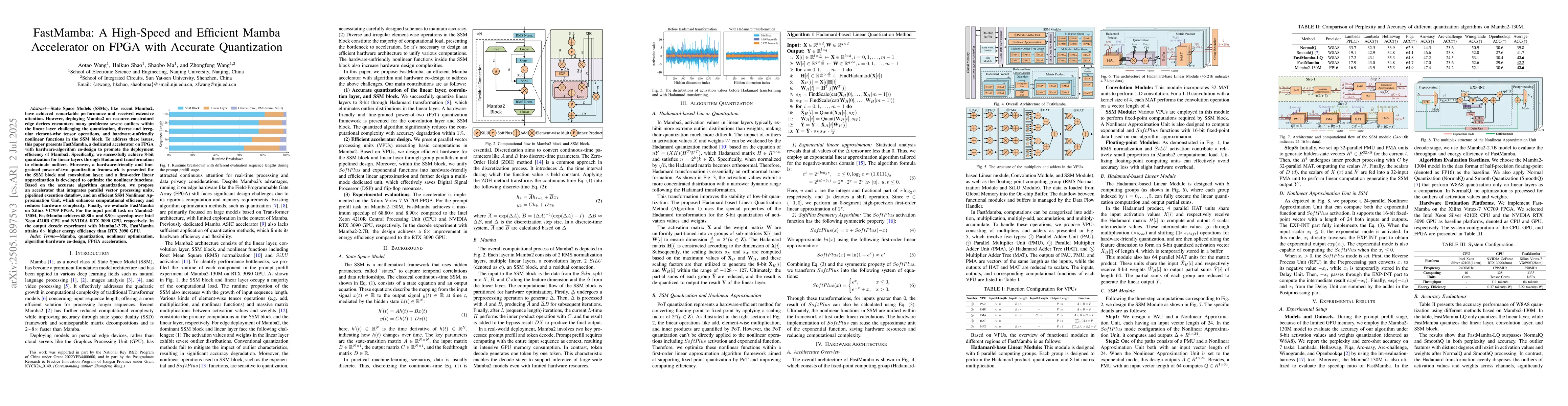 Thumbnail for FastMamba: A High-Speed and Efficient Mamba Accelerator on FPGA with
  Accurate Quantization