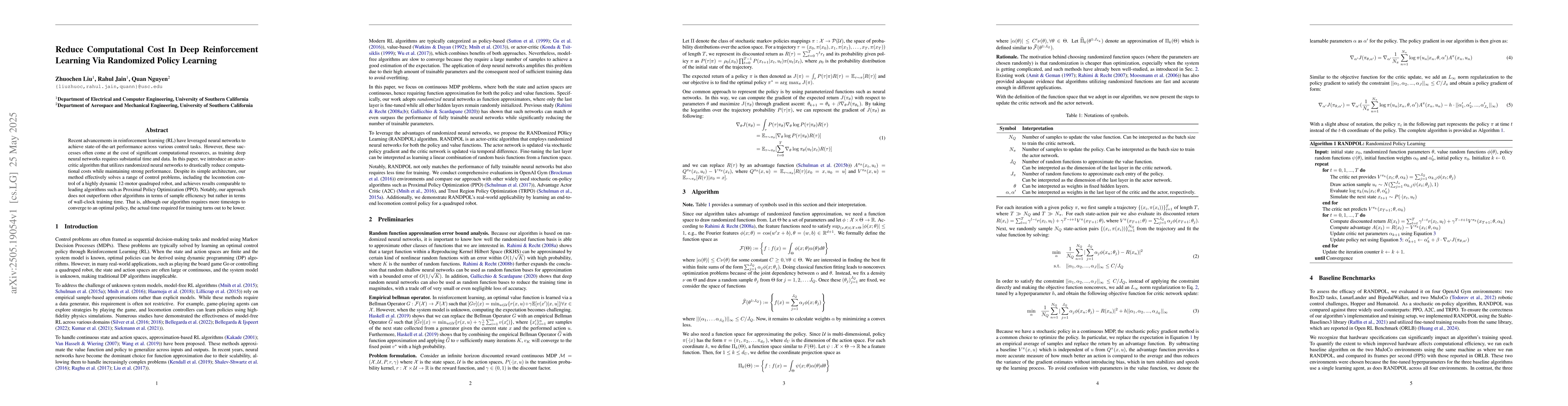 Thumbnail for Reduce Computational Cost In Deep Reinforcement Learning Via Randomized
  Policy Learning