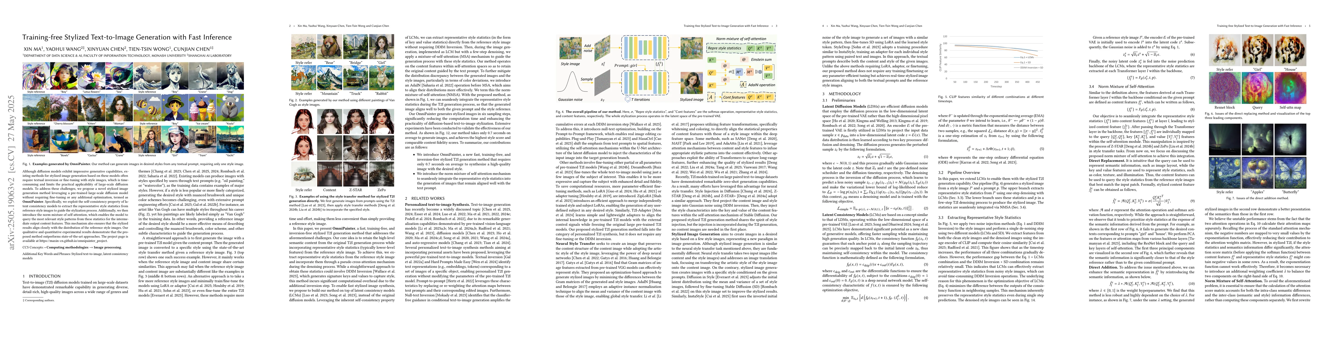 Thumbnail for Training-free Stylized Text-to-Image Generation with Fast Inference