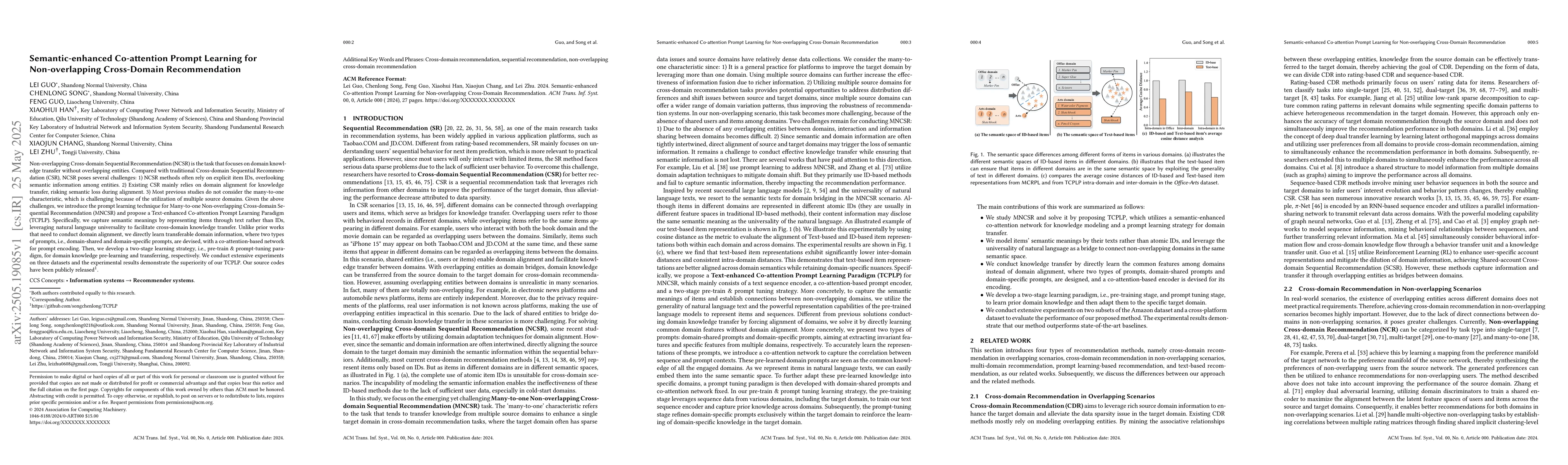 Thumbnail for Semantic-enhanced Co-attention Prompt Learning for Non-overlapping
  Cross-Domain Recommendation