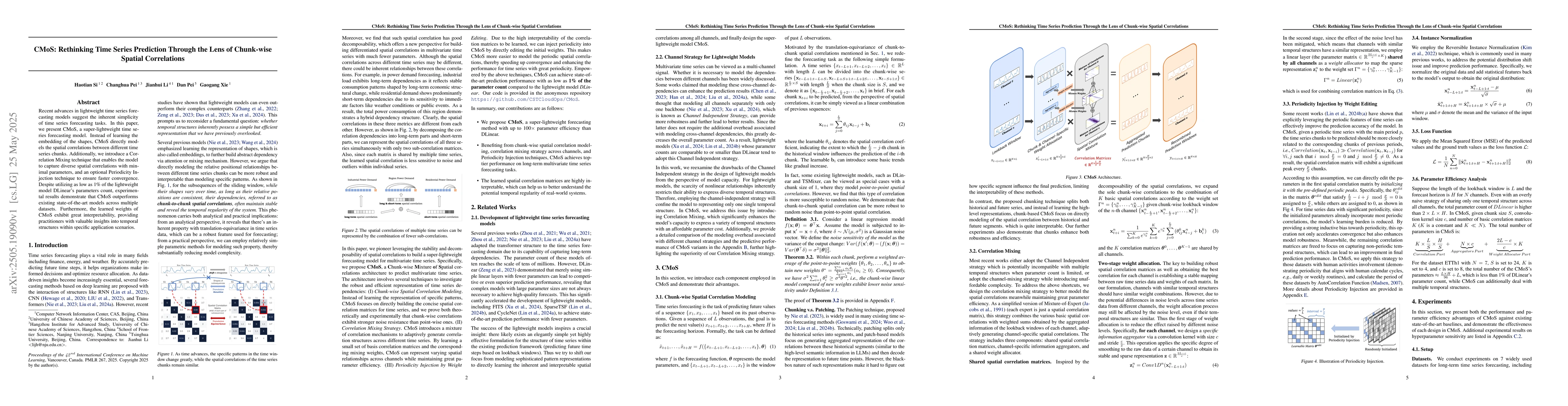 Thumbnail for CMoS: Rethinking Time Series Prediction Through the Lens of Chunk-wise
  Spatial Correlations