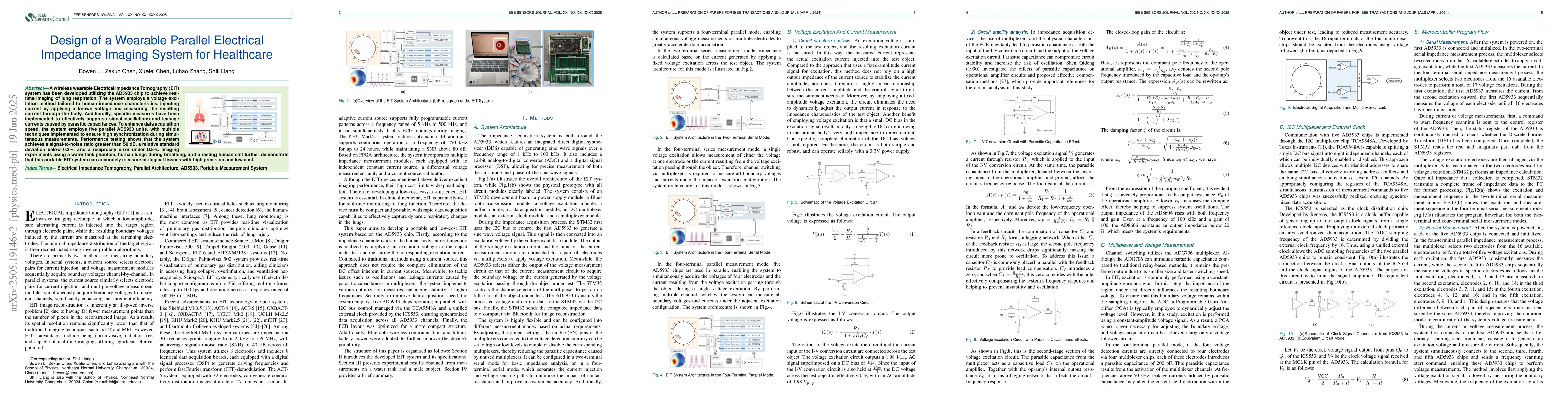Thumbnail for Design of a Wearable Parallel Electrical Impedance Imaging System for
  Healthcare