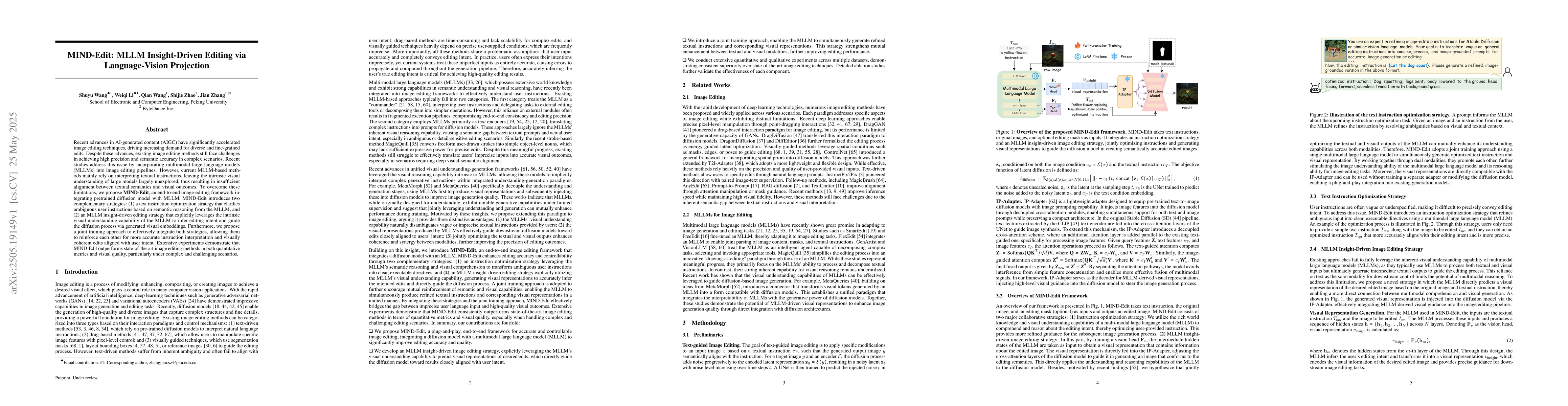 Thumbnail for MIND-Edit: MLLM Insight-Driven Editing via Language-Vision Projection