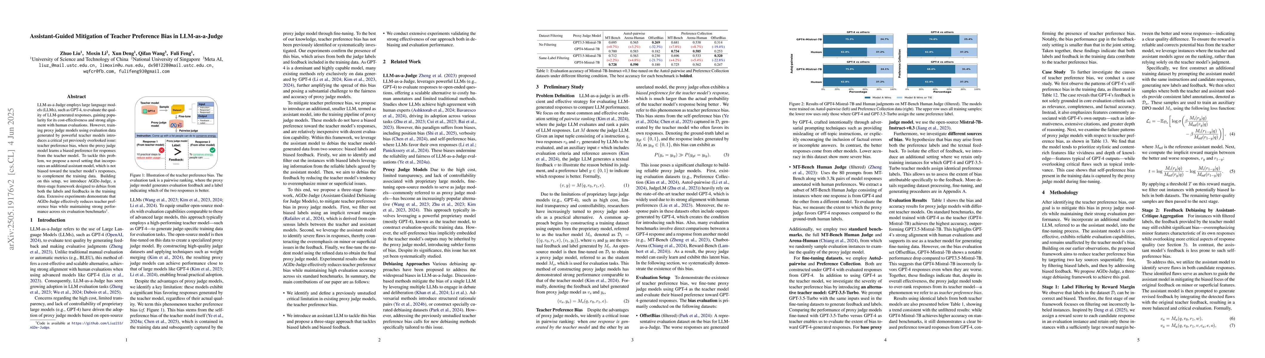 Thumbnail for Assistant-Guided Mitigation of Teacher Preference Bias in LLM-as-a-Judge