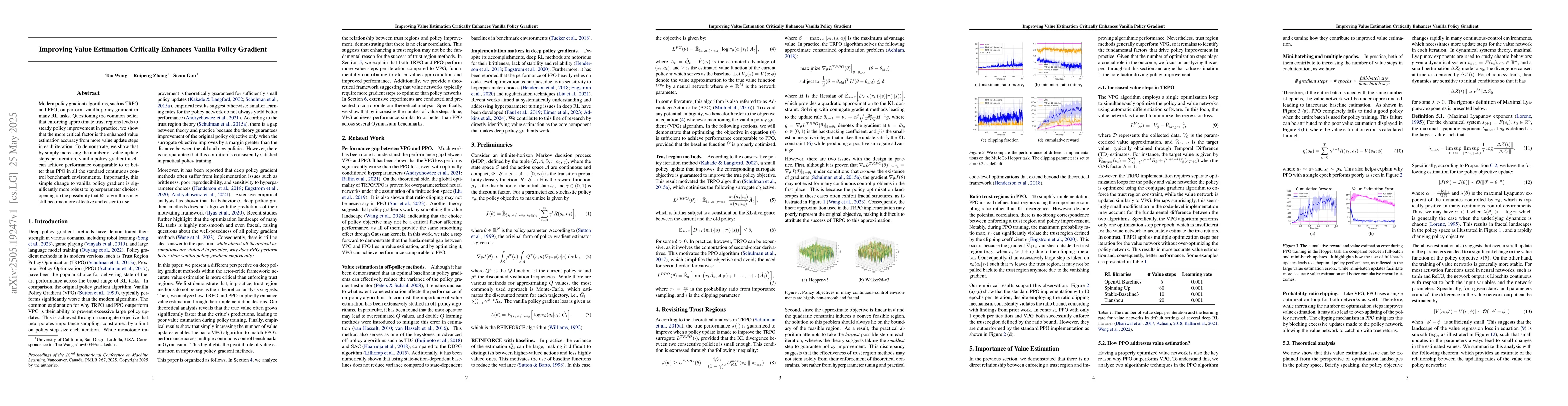 Thumbnail for Improving Value Estimation Critically Enhances Vanilla Policy Gradient