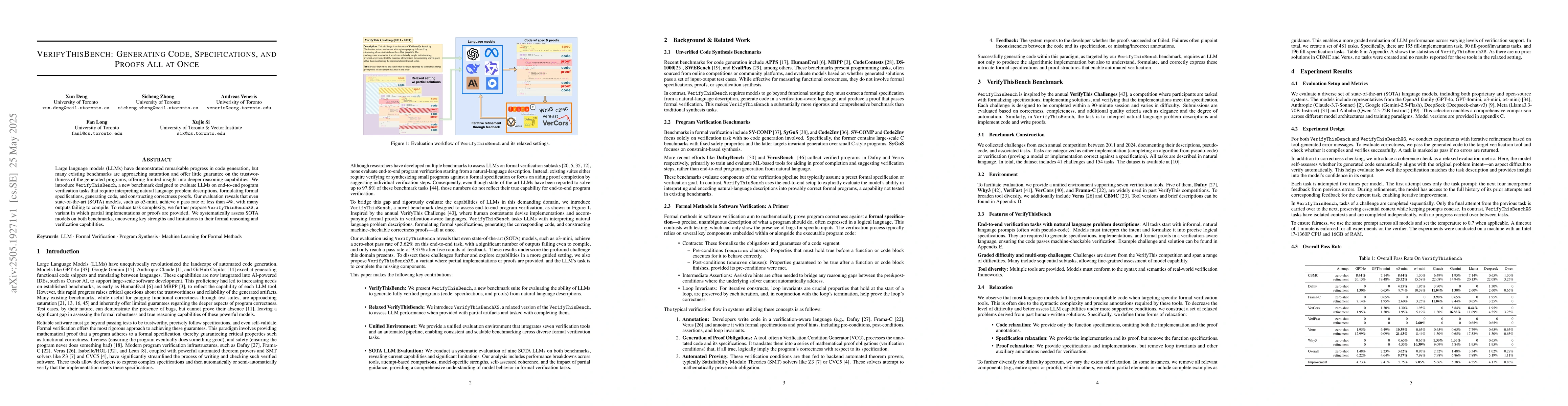 Thumbnail for VerifyThisBench: Generating Code, Specifications, and Proofs All at Once