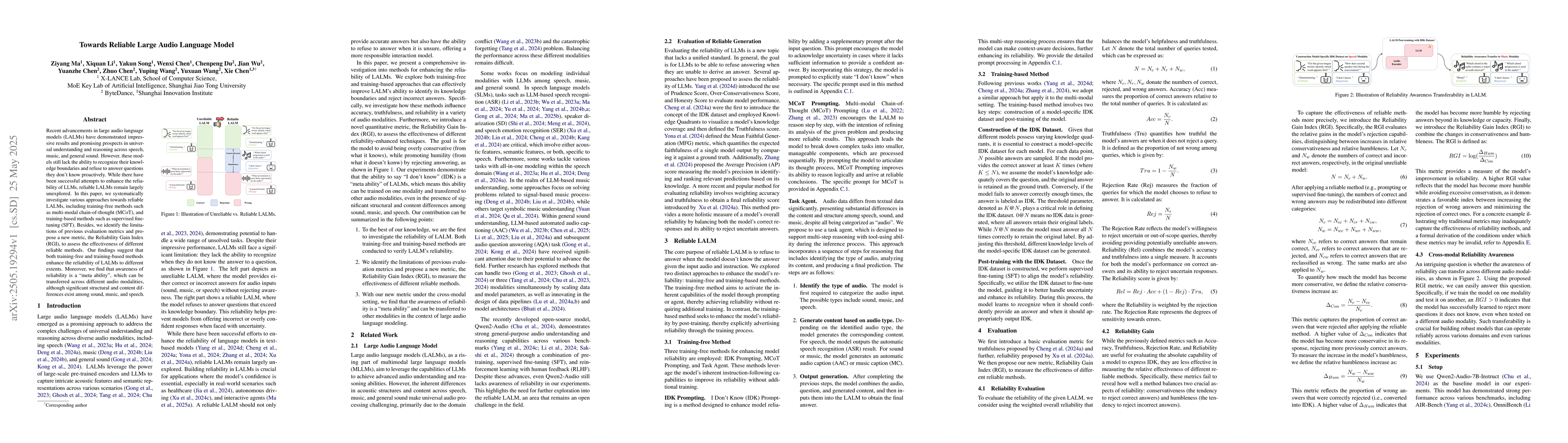 Thumbnail for Towards Reliable Large Audio Language Model