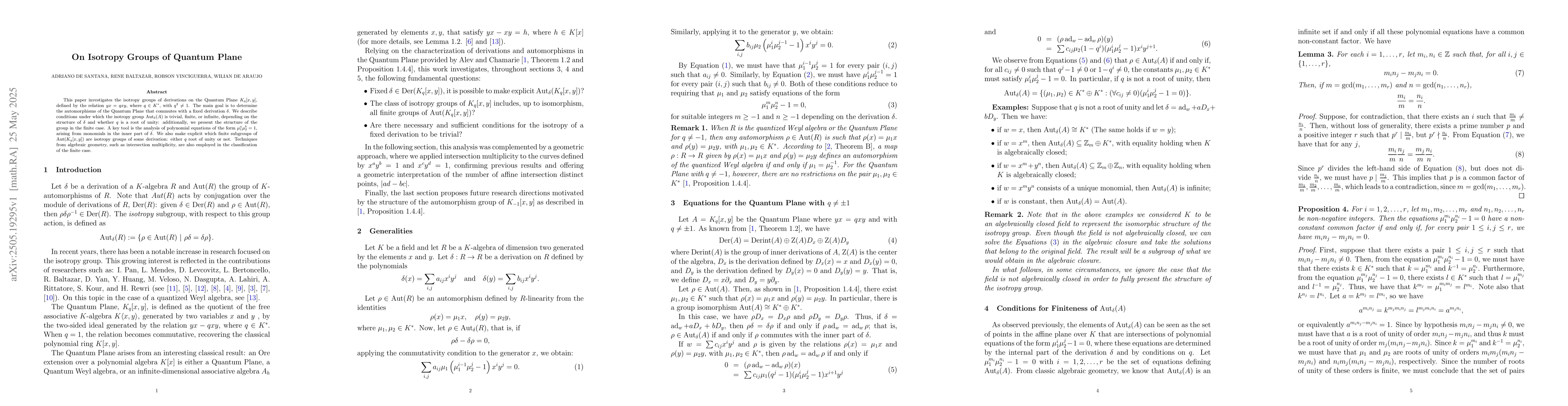 Thumbnail for On Isotropy Groups of Quantum Plane