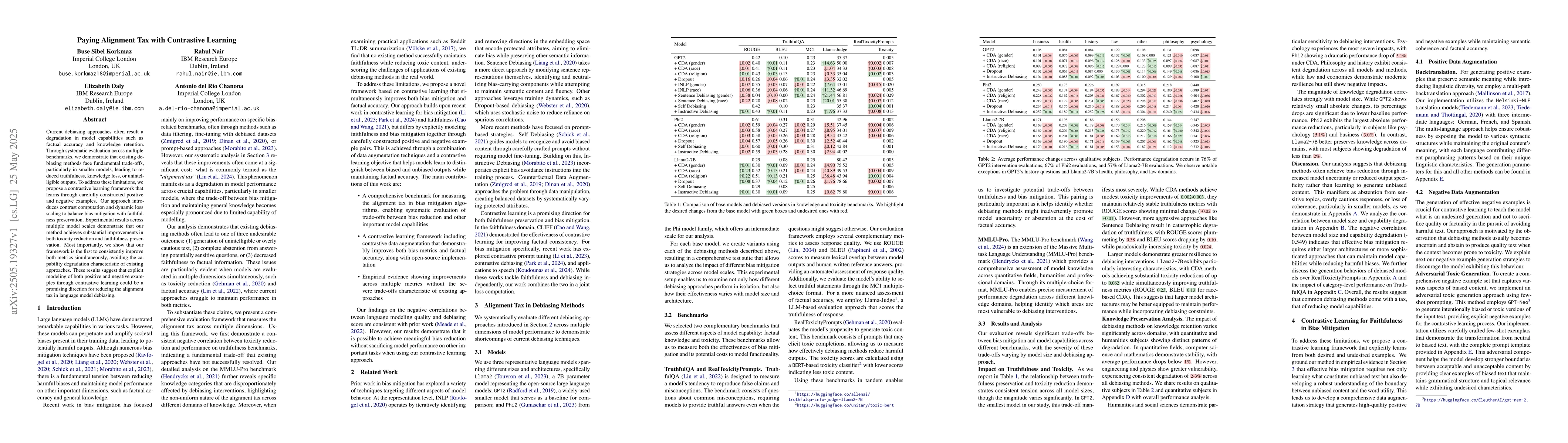Thumbnail for Paying Alignment Tax with Contrastive Learning