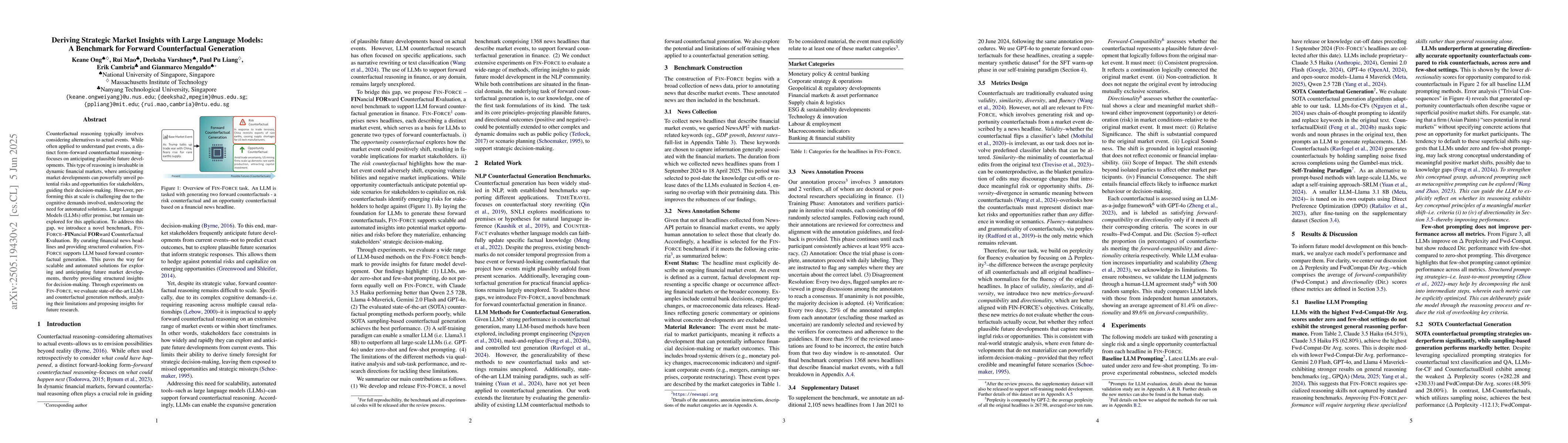Thumbnail for Deriving Strategic Market Insights with Large Language Models: A
  Benchmark for Forward Counterfactual Generation
