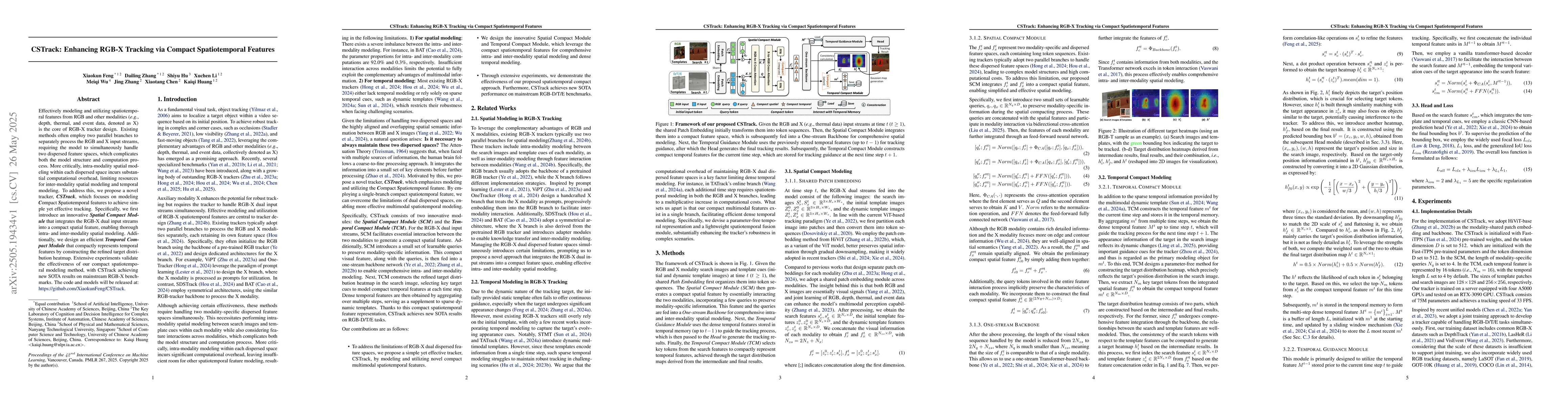 Thumbnail for CSTrack: Enhancing RGB-X Tracking via Compact Spatiotemporal Features