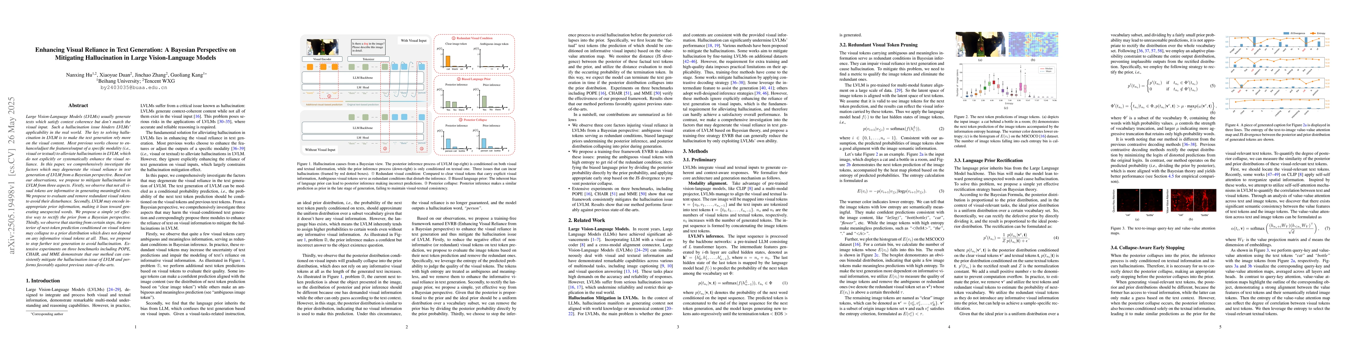 Thumbnail for Enhancing Visual Reliance in Text Generation: A Bayesian Perspective on
  Mitigating Hallucination in Large Vision-Language Models