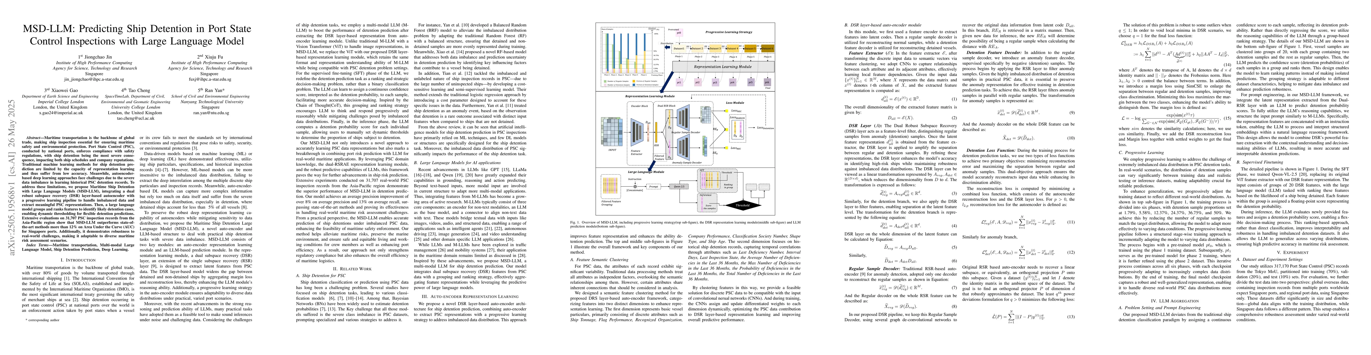Thumbnail for MSD-LLM: Predicting Ship Detention in Port State Control Inspections
  with Large Language Model