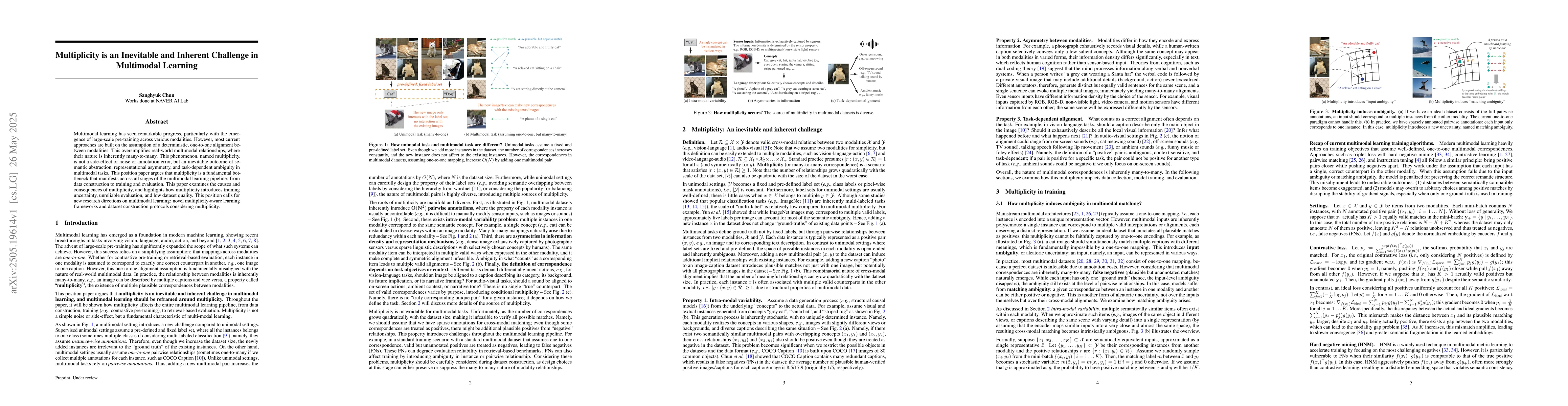 Thumbnail for Multiplicity is an Inevitable and Inherent Challenge in Multimodal
  Learning