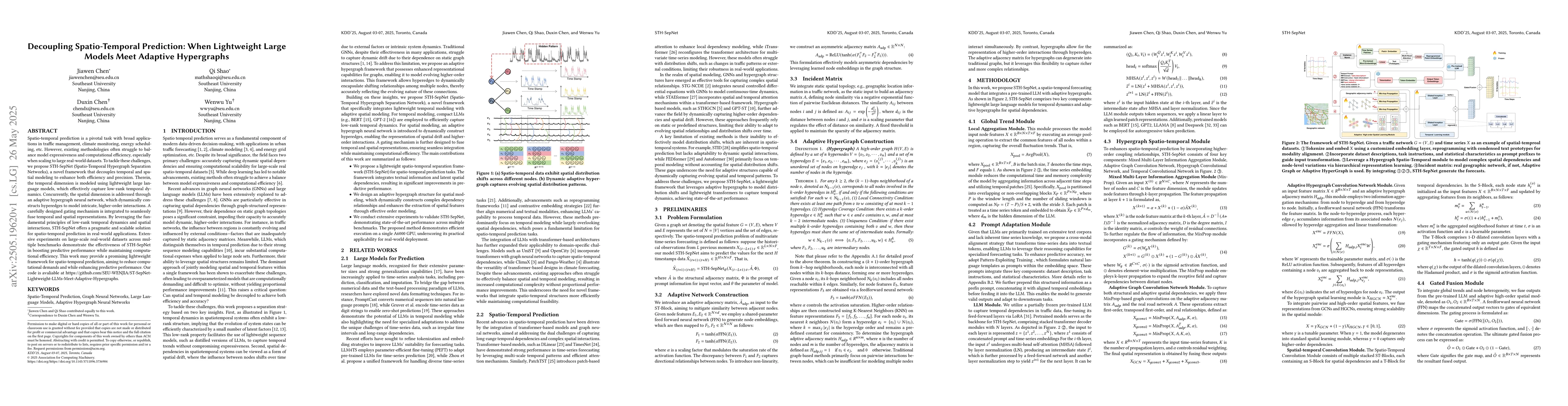 Thumbnail for Decoupling Spatio-Temporal Prediction: When Lightweight Large Models
  Meet Adaptive Hypergraphs