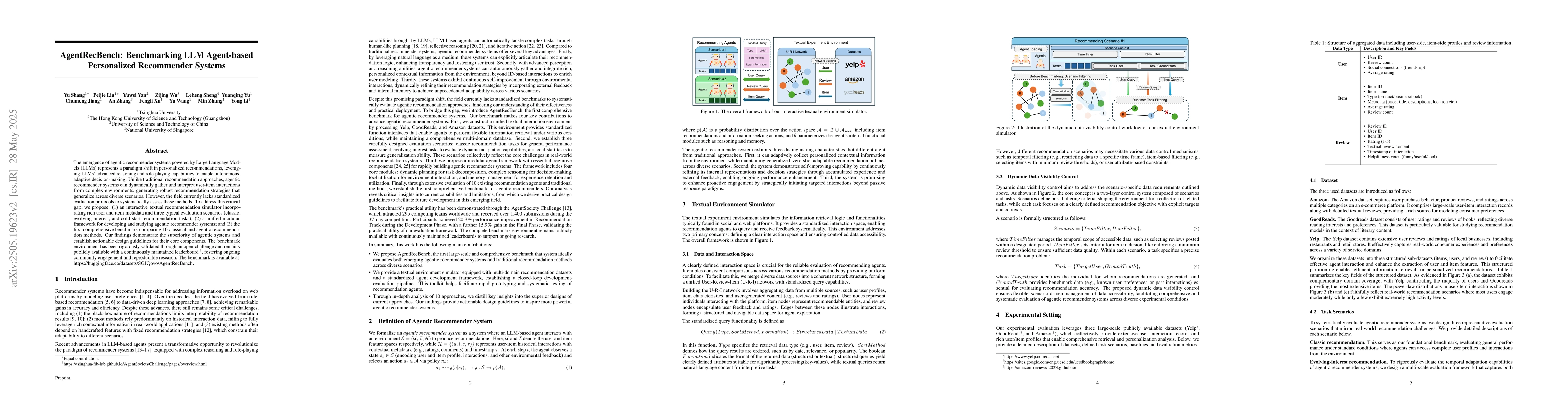 Thumbnail for AgentRecBench: Benchmarking LLM Agent-based Personalized Recommender
  Systems