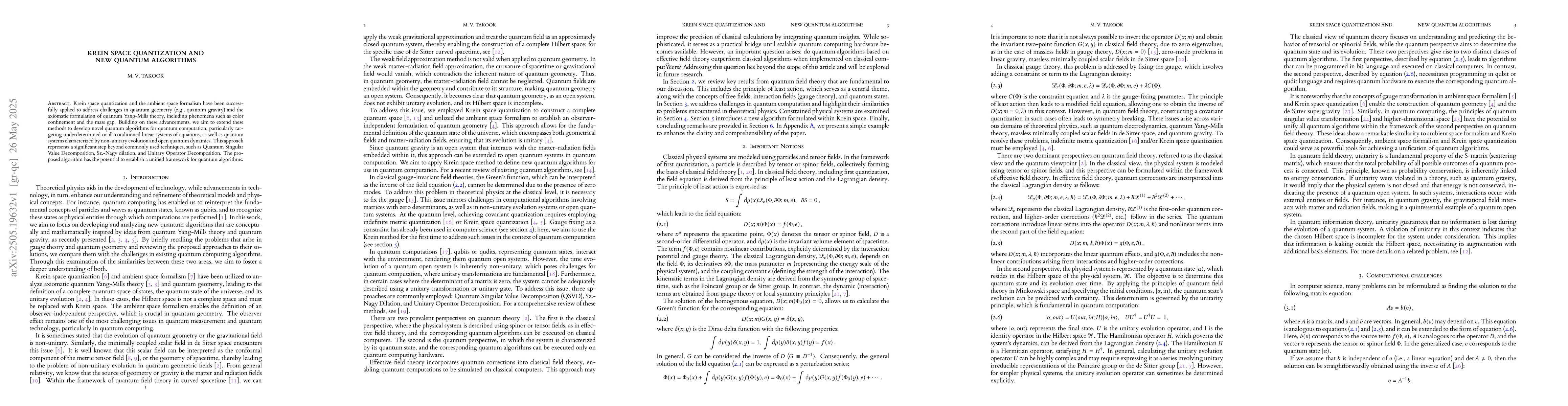Thumbnail for Krein space quantization and New Quantum Algorithms