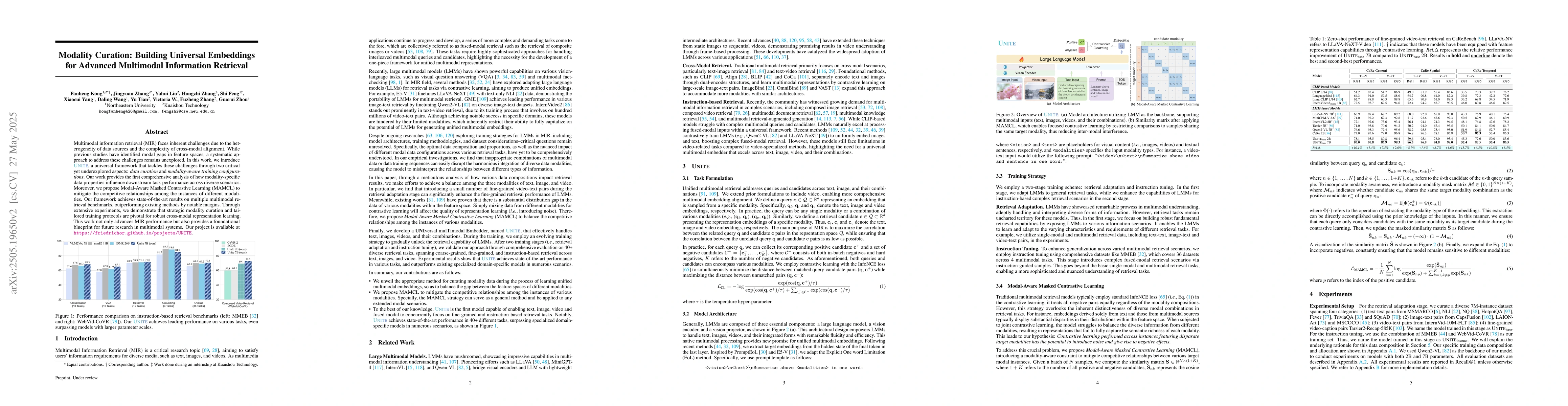 Thumbnail for Modality Curation: Building Universal Embeddings for Advanced Multimodal
  Information Retrieval