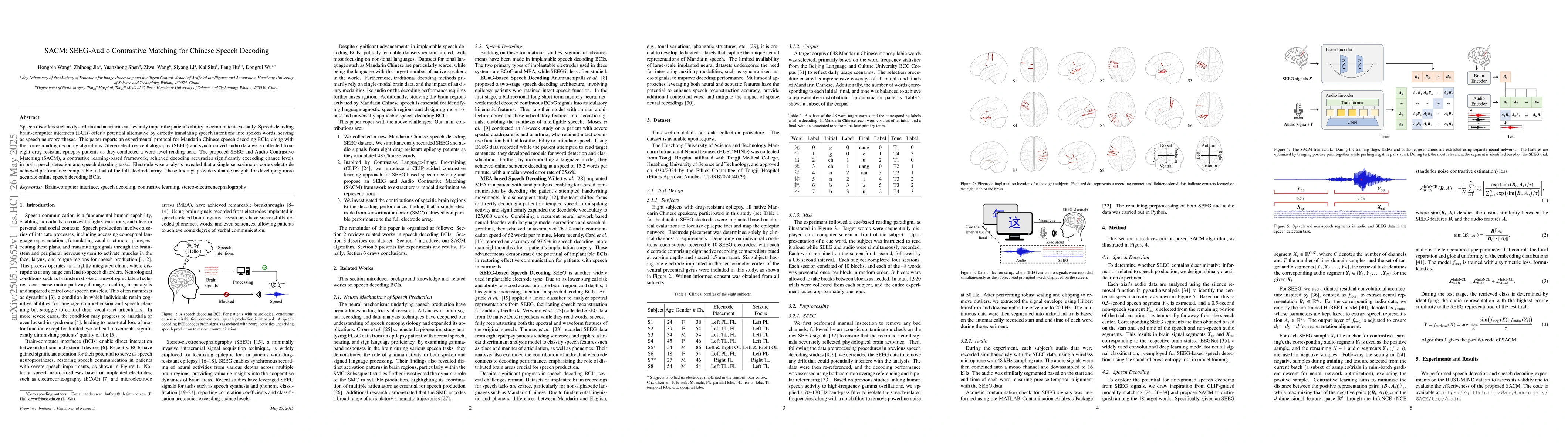 Thumbnail for SACM: SEEG-Audio Contrastive Matching for Chinese Speech Decoding