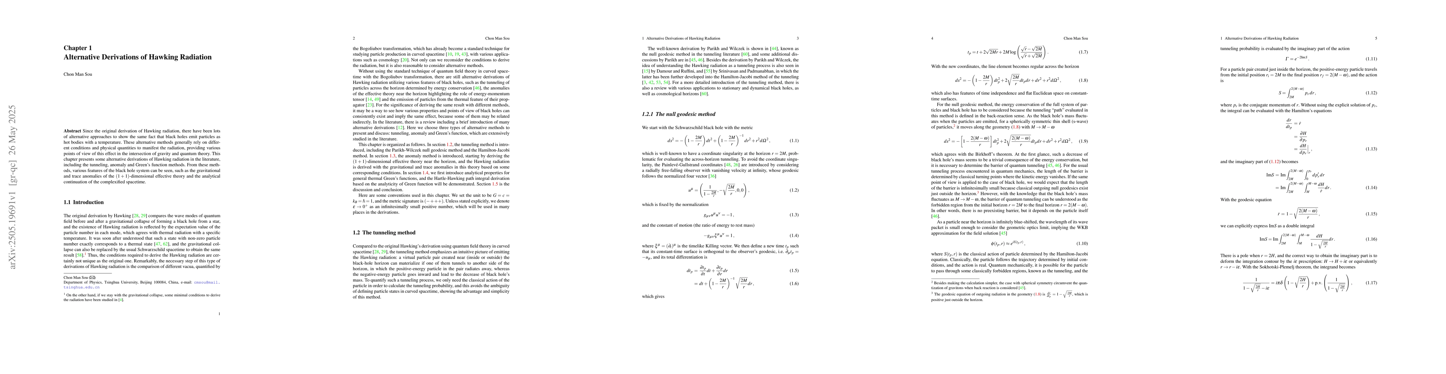 Thumbnail for Alternative Derivations of Hawking Radiation