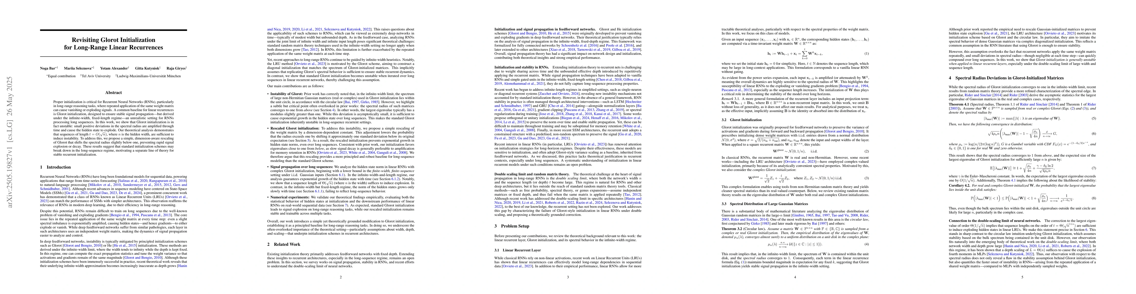 Thumbnail for Revisiting Glorot Initialization for Long-Range Linear Recurrences