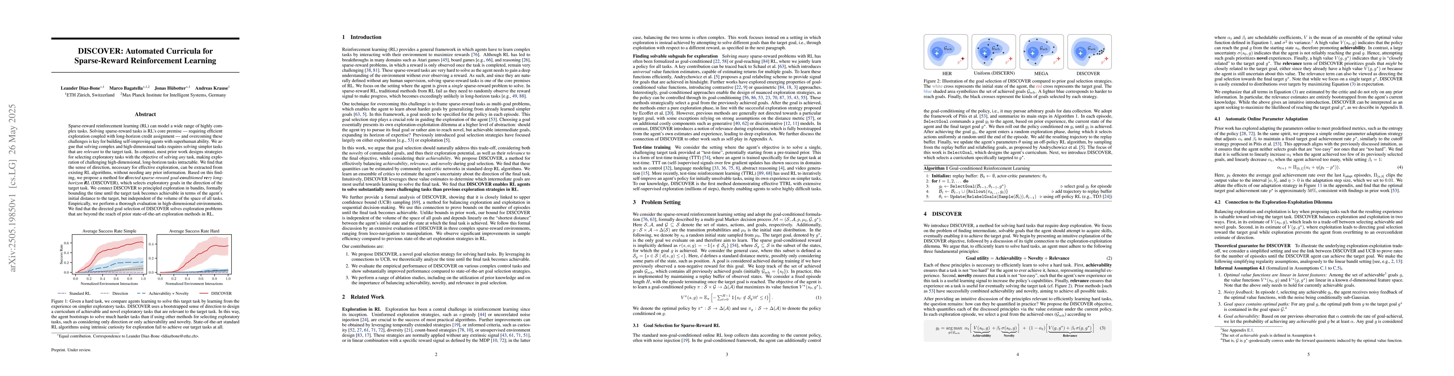 Thumbnail for DISCOVER: Automated Curricula for Sparse-Reward Reinforcement Learning