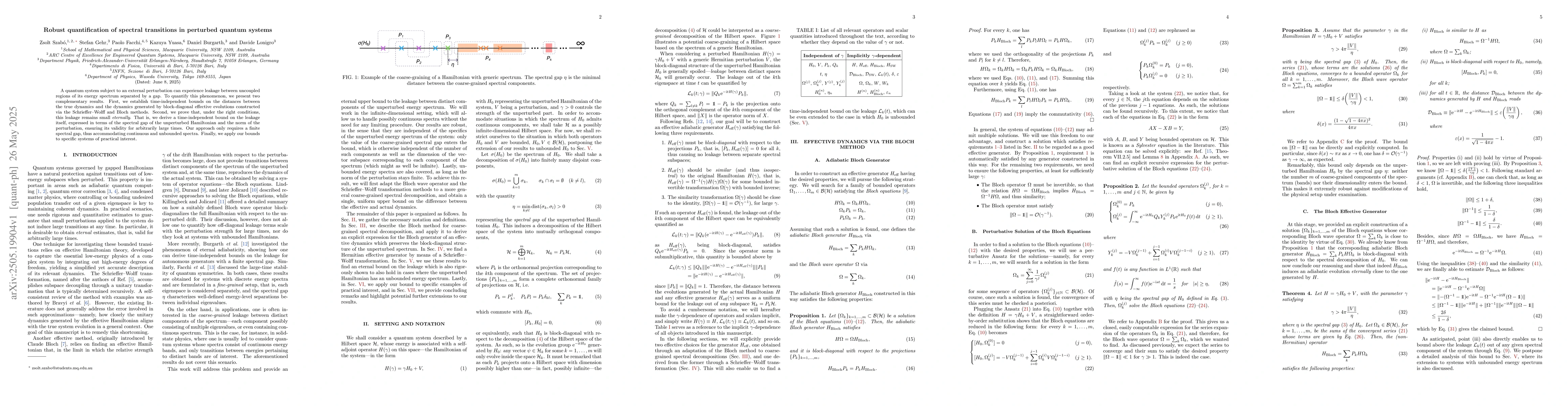 Thumbnail for Robust quantification of spectral transitions in perturbed quantum
  systems