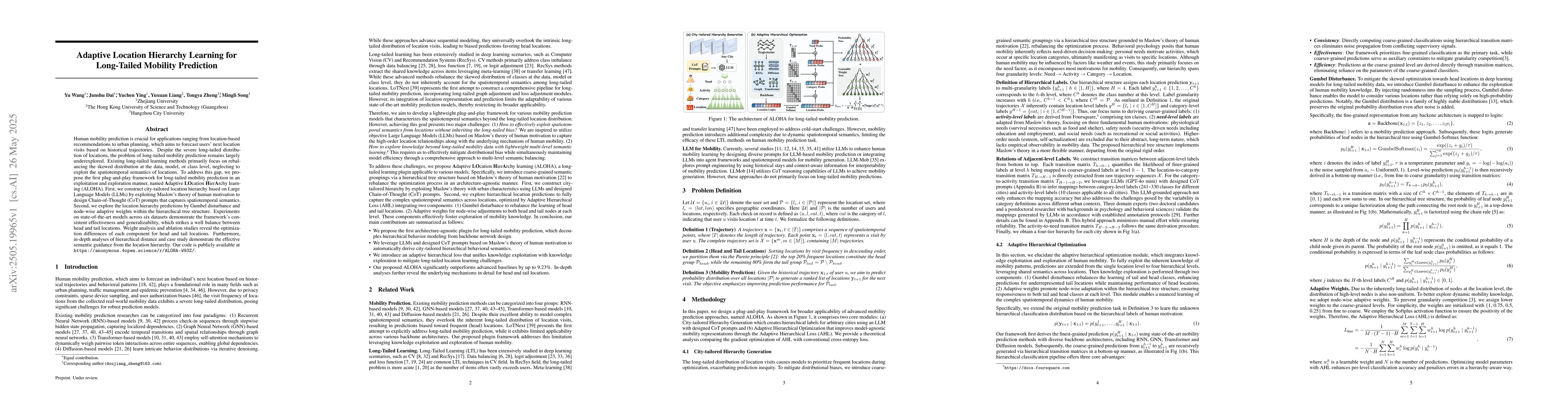 Thumbnail for Adaptive Location Hierarchy Learning for Long-Tailed Mobility Prediction