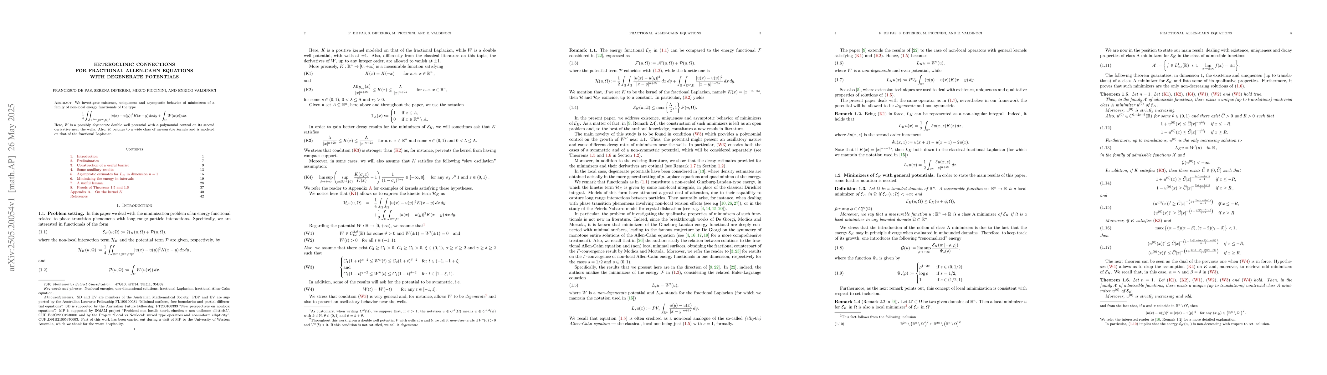 Thumbnail for Heteroclinic connections for fractional Allen-Cahn equations with
  degenerate potentials