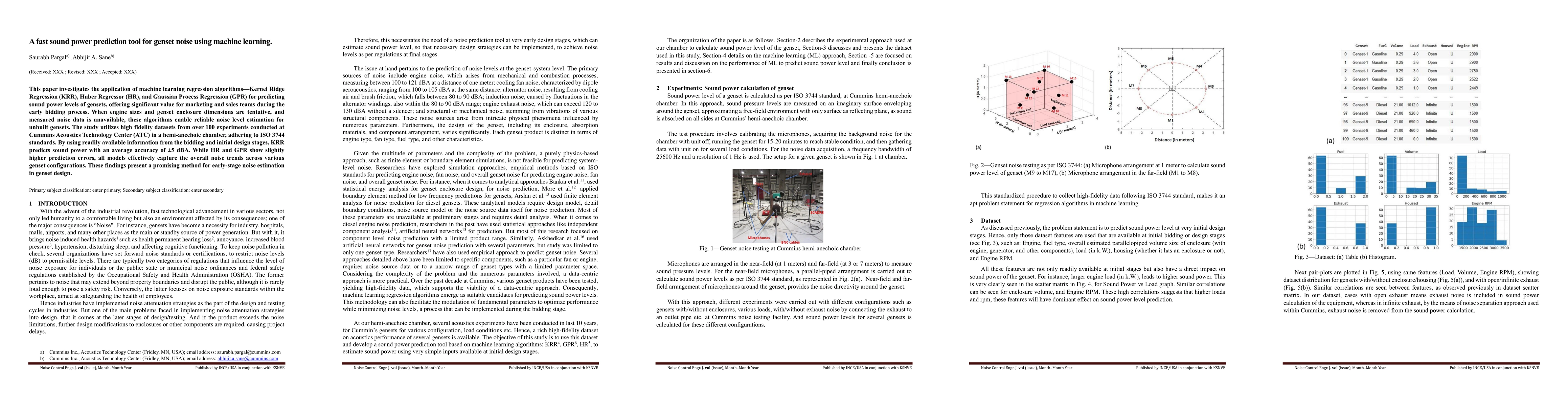 Thumbnail for A fast sound power prediction tool for genset noise using machine
  learning