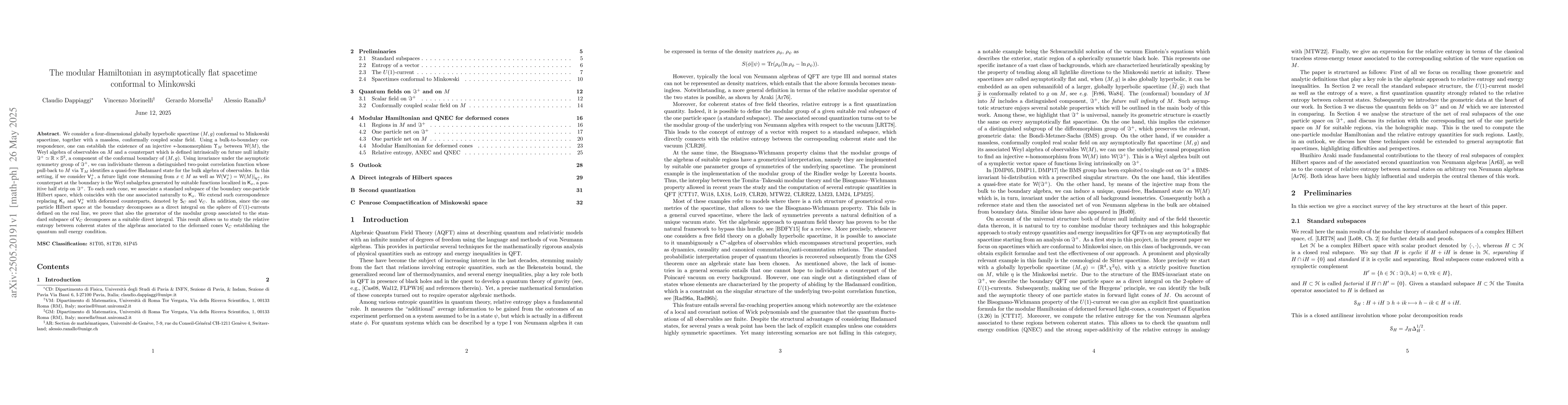 Thumbnail for The modular Hamiltonian in asymptotically flat spacetime conformal to
  Minkowski