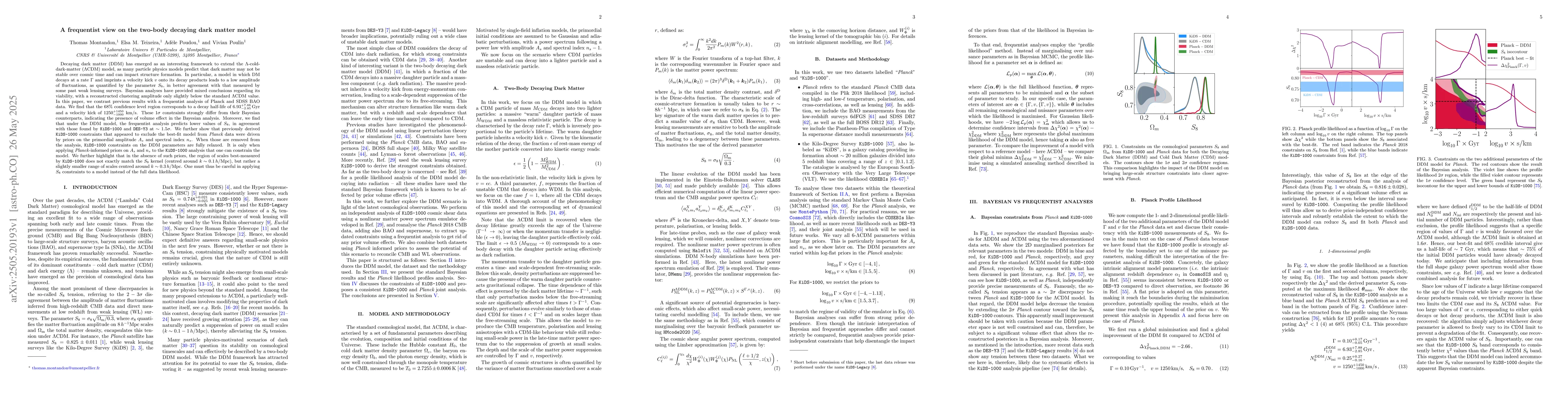Thumbnail for A frequentist view on the two-body decaying dark matter model