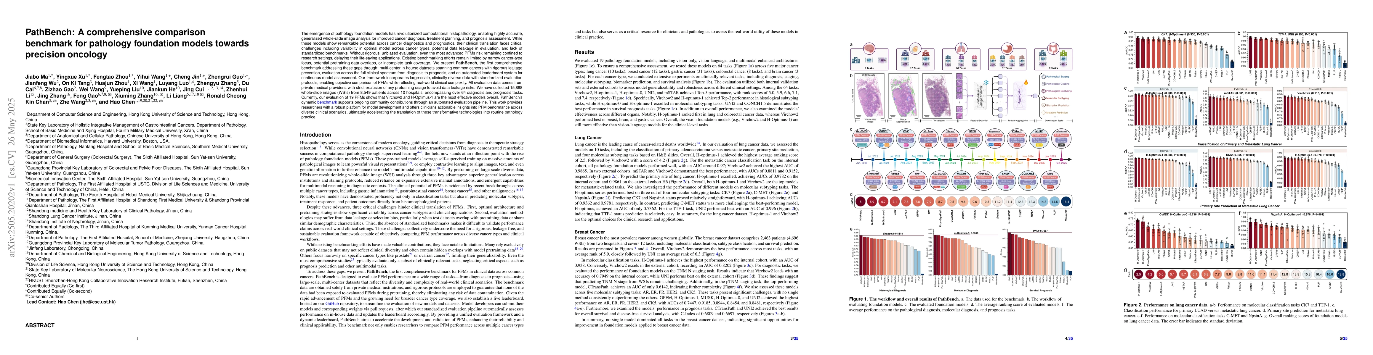 Thumbnail for PathBench: A comprehensive comparison benchmark for pathology foundation
  models towards precision oncology