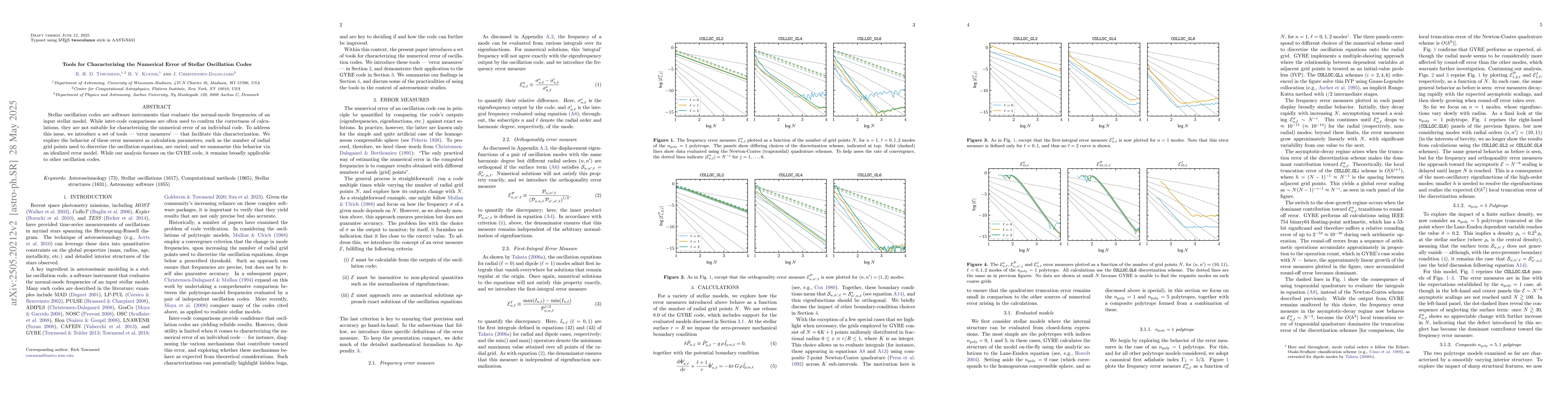 Thumbnail for Tools for Characterizing the Numerical Error of Stellar Oscillation
  Codes